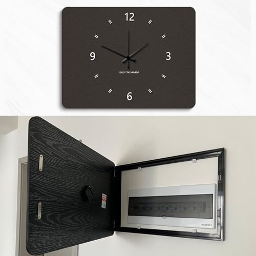 Stromkasten Verkleidung Große Abdeckung für Sicherungskästen Mit Zierrahmen und Tür, Abdeckung Elektrische Schaltkästen, Moderner Sicherungskasten Im Kunstdesign(BLACK B,W70xH50cm (27.6x19.7in))