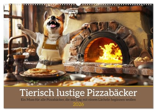 Tierisch lustige Pizzabäcker (Wandkalender 2026 DIN A2 quer), CALVENDO Monatskalender: Ein Muss für alle Pizzabäcker, die den Tag mit einem Lächeln beginnen wollen (CALVENDO Lifestyle)