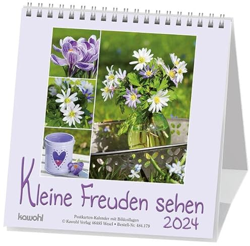 Kleine Freuden sehen 2024: Postkarten-Kalender mit Bildcollagen