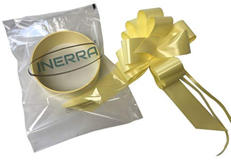 INERRA Wedding Car Decoration Kit - 3 x Large Pre-Assembled 7” Bows with 14-Loops and 7 Metres of Ribbon – With Colour Match (Lemon)