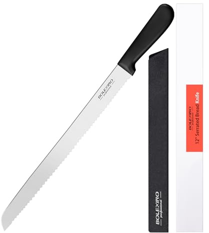 BOLEXINO Serrated Bread Knife for Homemade Bread, 12 Inch Stainless Steel