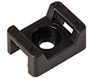 GTSE Paquete de 100 bases de sujeción para cables de montaje en tornillo negro – Bridas de hasta 5 mm de ancho – 4 mm (M4) agujero de tornillo