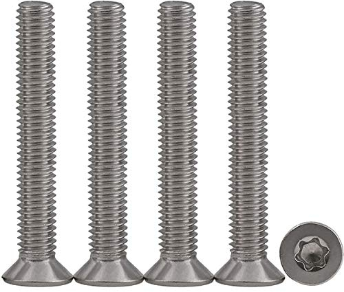 25 Stück M5 x 50 Senkkopfschrauben Torx Edelstahl 304 Maschinenschrauben Senkkopf Schrauben Senkkopfschrauben mit Nase Standard Quincunx Vollgewindeschrauben für Maschinenausrüstung und Wohnmöbel