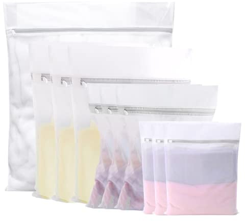 BillyBath Bolsa para Lavadora Bolsa Malla de Lavandería para Lavadoras Bolsas de Colada con Cremallera para Ropa Delicada Sujetador Interior Calcetines Zapatos y Ropa de Bebé - 10-Pcs (1XL+3L+3M+3S)