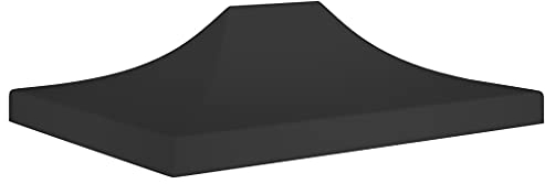 vidaXL Toit de Tente de Réception Toile de Toit de Chapiteau Remplacement de Toit de Tente Escamotable Pavillon de Jardin 4,5x3 m Noir 270 g/m²