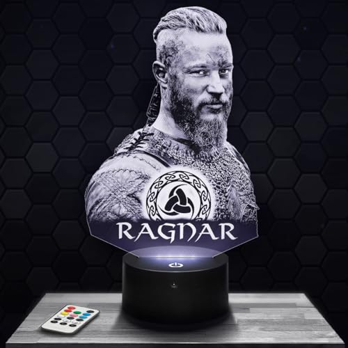 Lampephoto.fr Nachttischlampe - Touch-Nachtlicht Ragnar Loth Brok - 3D-LED-Lampe Illusion, Geschenkidee Weihnachten Geburtstag Junge und Mädchen Nachttischlampe Kinder- oder Erwachsenenzimmer TOP