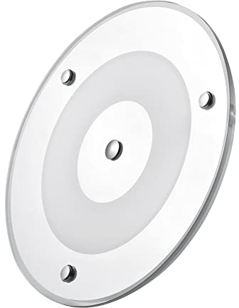 Obeaming Wohnmobil 12V LED Deckenleuchte, 185mm 9W 720lm 3000K Dimmbar Panel Leuchte für Boot Yacht Innenbeleuchtung, 24V Aufbauleuchte Rund mit Touch Dimmer Schalter Zwei Farbe(Warm Weiß/Blau)