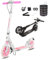 BigWheel Scooter - Tretroller für Kinder und Erwachsene mit LED aufleuchten Räder - Roller ab 8 Jahre - Cityroller bis zu 150 kg - Klappbar & Höhenverstellbar - Mit Tragegurt (Rosa)