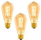 ST64 Vintage Light Bulbs E27 Edison Light Bulbs, Amber Warm White 2700K Dimmable, AC 220-240V, 400LM, ES Edison Screw Cap, Squirrel Cage Shaped Retro Filament Bulb, 3 Pack
