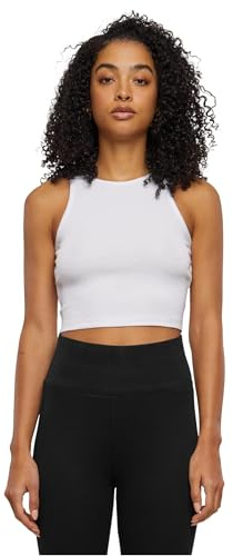 Urban Classics Top da Donna Organico Cropped Canottiera, Bianco, XS