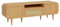 Meuble TV L. 160 cm Angles Arrondis 1 Tiroir et 2 Portes Décor Chêne avec Cannage en Rotin et Pieds en Bois Massif - Style Scandinave et Vintage - Vivian