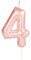 Yiran Birthday Number 4th Letter Candle, Pink Gold Happy Birthday Candles 4 Age for Cake Topper Birthday Candles Decoration for Baby Girls Birthday Parties Wedding Anniversary (Pink Gold 4)
