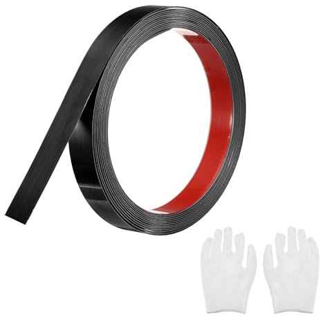QUARKZMAN Baguette de Moulure en Acier Inoxydable Auto-Adhésive, Finition Noire Brossée à Coller, avec Gant, Moulure Décorative pour Miroir Mural, 0,78 x 16,4 Pieds