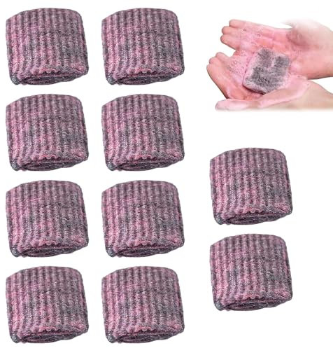 Tampon avec Savon en Laine d'acier,Tampon avec Savon,Tampons en Laine d'acier Nettoyage,éponge à Récurer en Laine d'acier de Nettoyage Ménager,pour Nettoyer Les Casseroles,Poêles Et Cuisinières,10 PCS