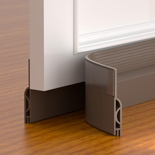 Türdichtung Zugluftstopper für Türen 200cm, NEU Türdichtung Unten Selbstklebend, Tür Zugluftstopper-Ideal Auch Als Schallschutz, Energie Sparen und Kälteschutz Luftzugstopper für Türen (Braun)
