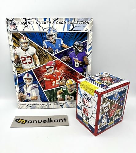 manuelkant Album + Boîte de 50 sachets pour la collection de figurines et cartes NFL 2025 autocollant