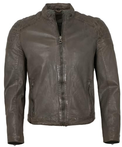 Gipsy - Herren Echtleder Lederjacke Lammnappa Grey Größe XL