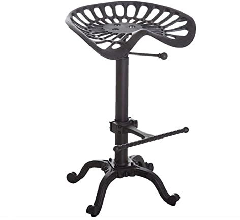 YHKJLYH Industrial Tractor Seat s,Cast Iron Craft Bar Chair,Adjustable Counter Height Stools,Swivel Kitchen Saddle Bar Stools,Metal Outdoor Dining Chair(Color:black) independence