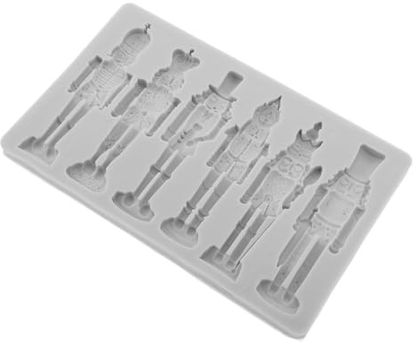 Veemoon Moule en Silicone Casse-noisette pour Chocolat et Pâtisserie, Modèle Décoratif Gris Clair, Antiadhésif, pour Loisirs Créatifs, Résine, Pâte à Sucre et Décorations de Noël