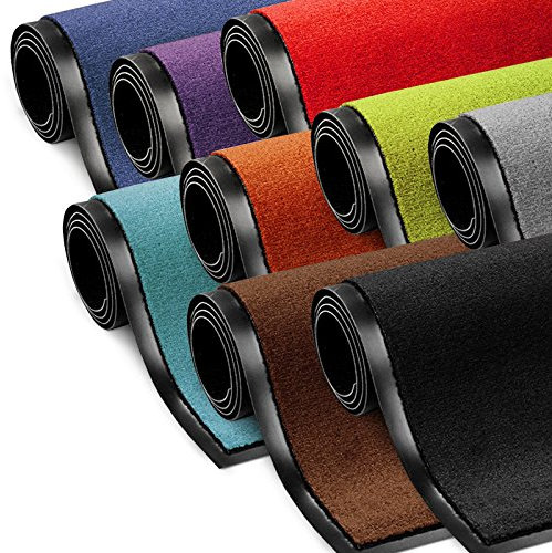 etm Schmutzfangmatte ColorLine | Türmatte in vielen Größen | Fußmatte für Innenbereich | Rutschfester Teppich für Flur, Haustür, Eingang, Eingangsbereich, Vorzimmer - Aquamarin 60x90 cm