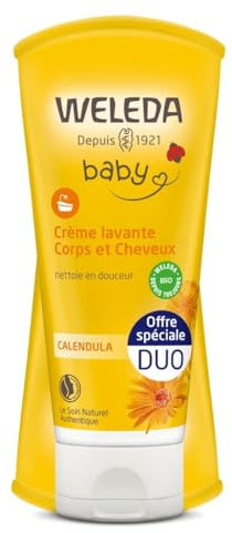 Weleda Duo Crème Lavante Cheveux & Corps Bébé 2x200 ml