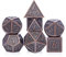 D&D - Set di dadi in metallo con 7 dadi in rame antico con scatola in metallo per giochi da tavolo DND Dungeons and Dragons gioco di ruolo