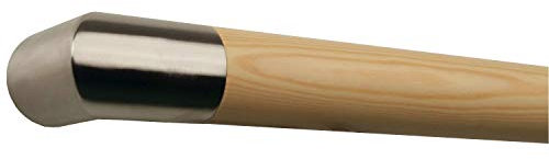 TIBU Kiefer Fichte Tanne Holz Handlauf Geländer 30-500cm Wandhandlauf Wand Treppe mit Edelstahl Enden, Länge 4000 mm / 400 cm / 4,0 m und Enden Edelstahl Ecke