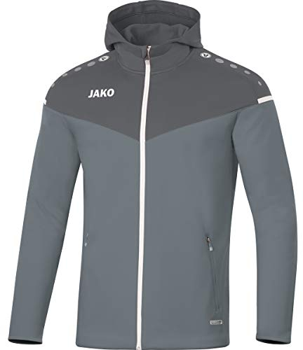 JAKO Herren Kapuzenjacke Champ 2.0, Steingrau/Anthra Light, XL
