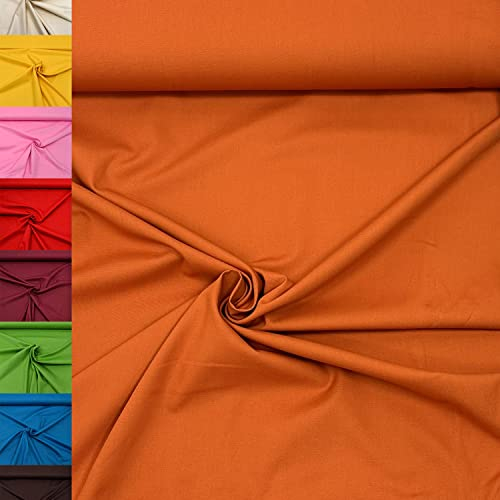 MAGAM-Stoffe Sophie Baumwollstoff Uni 100% Baumwolle Oeko-Tex Meterware 50cm (07. Terracotta)