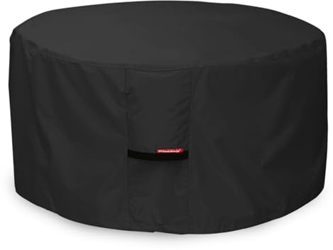 Porch Shield Fire Pit Cover - Waterproof 600D Heavy Duty Round Patio Fire Bowl Cover Black - 28 inch