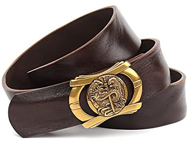 Anthoni Crown Unisex Ledergürtel Gürtel, Dunkelbraun, 105