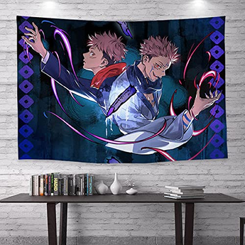 SJJUAN Japanisches Jujutsu Kaisen Anime Tapisserie Hintergrund Tuch Schlafsaal Schlafzimmer Nachttisch Dekoration Hängendes Tuch