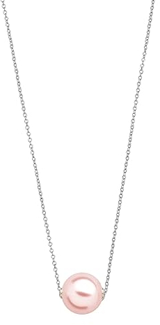 XENOX® Halskette mit rosafarbenen Perlen-Anhänger - Damen Halskette aus hochwertigem 925/- Sterlingsilber