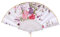 Tiuimk Éventail chinois japonais en plastique avec fleurs - Pliable - Pour femme - Pour mariage, fête, décoration de la maison - Blanc