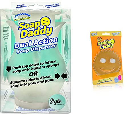 Scrub Daddy Dispenser, White, One Size & Daddy Caddy Smart Storage for Smile Face Sponges