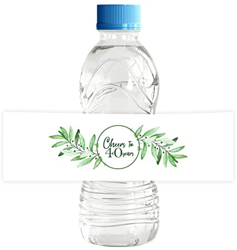 Etiquetas para botellas de agua con corona de hojas de recuerdo de Darling Souvenir, colección de fiestas, saludos a 40 calcomanías para botellas de agua, ideales para bodas