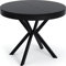 WFL GROUP Table à Manger Extensible Ronde - Table Style Loft avec Pieds en Métal - 100 à 180 cm - Table Carré Style Industriel pour Le Salon - Compacte - Noir - 100 cm