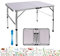 VickyHome Tragbarer Klapptisch, 2 verstellbare Höhen, zusammenklappbarer Aluminium-Angelkarten-Gartentisch mit Tragegriff, leicht, Outdoor, Picknick, Grillparty, Tisch (90 x 60 x 67 cm)