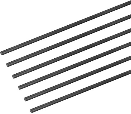 sourcing map Carbone Fibre Tige, 3mm x 100mm pour RC Avion Bricolage Outil Aile Tube Quadricoptère Bras, Paquet de 6