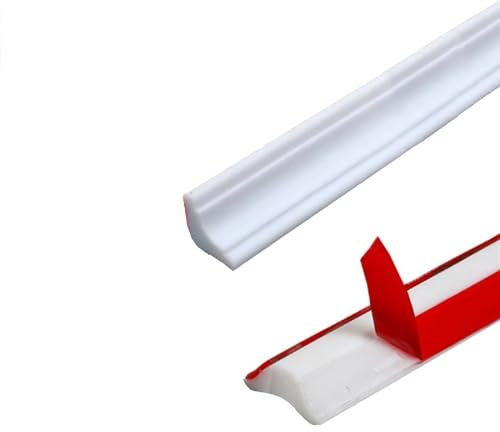 2m Moulure autocollante flexible Quart de rond PVC, Bande de calfeutrage étanche, garniture pour moulage, calfeutrage et de garniture auto-adhésif, pour mur, plafond, armoire, comptoir, bords de sol e