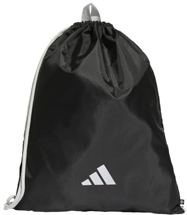 adidas Unisex Running Gymbag Shoebag Gymsack, Black/Silver Metallic/Silver Metallic, One Size