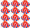 Quickdraw 12 x Mini Union Jack Bowler Hats – Plastic Adults Party Hat for Men & Women – Ideal for VE Day Celebrations & Fancy Dress Costume Events Bulk Pack