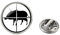 Anstecknadel mit Wildschwein-Jagd-Logo, Edelstahl, Glas-Cabochon, handgefertigter Schmuck, Metall
