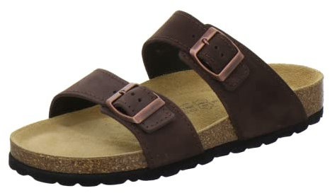 AFS-Schuhe 2102, Bequeme Damen Pantoletten echt Leder, praktische Arbeitsschuhe, Hausschuhe, Handmade in Germany (38 EU, Mocca Nubuk)