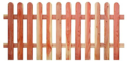 TETZNER&JENTZSCH ANHOLT-Serie Lärche, Vorgartenzaun 180 x 80 cm Latten 18/88 mm, Riegel 24/68 mm