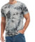 RONOMO Herren T-Shirts, Krawatte gefärbte T-Shirts, lässige T-Shirts, Bedruckte T-Shirts, Graffiti T-Shirts(ZR hellgrau XL)