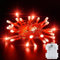 Dalugo Red Battery Fairy Lights, 3M 30 LED Red Christmas Lights with 6h Timer, IP65 Waterproof Battery Powered Fairy Lights for Indoor Outdoor Valentines Day Decorations
