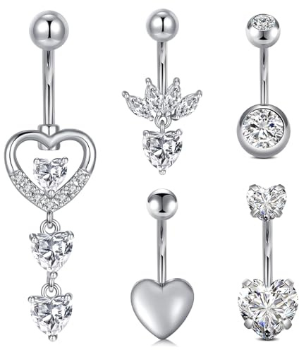 MODRSA 14G 10mm Bauchnabelpiercing Chirurgenstahl Damen Herren Schmetterling Bauchnabel Piercing Körperschmuck Piercing 3-6 Stück