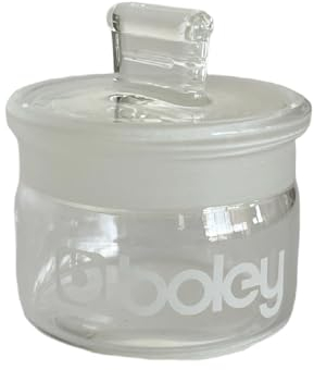 BUZZUFY Uhrmacher Benzin Glaskanister mit Deckel Ø 40mm - 15ml, Weiss/opulenter Garten, Classic