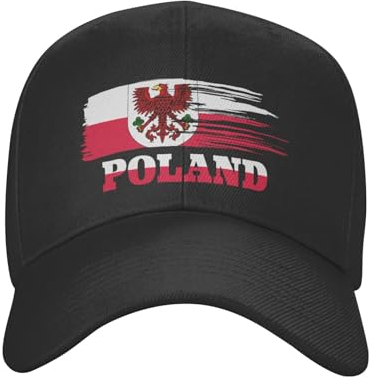 KWQDOZF Baseballkappe mit polnischen Polen und Flaggen für Männer und Frauen verstellbar Klassische Papa-Mütze Trucker-Kappe für Laufen Outdoor-Aktivitäten